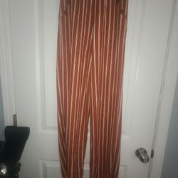 Vamp Striped Pants Sz M 95% Polyester 5% Spandex Made In USA (Ts-E2)