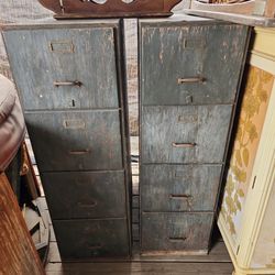 Vintage wood filing cabinets