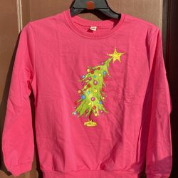 Pink Grinch Christmas Tree Sweatshirt 
