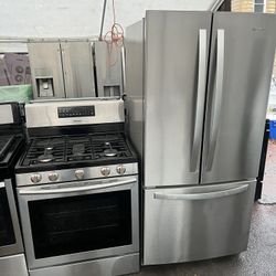 Refrigerador Whirlpool 3 Puertas Y Estufa Samsung De Gas