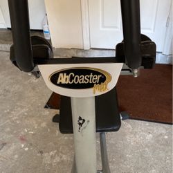 Exercise equipment, four pieces, abs, coaster club, trainer, bike treadmill, and the arm and leg pull up bar all in great shape