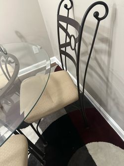 Glass Top Dining Table with Chairs