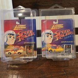 2000 Johnny Lighting 1/64 Speed Racer Mach 5 & Racer X Shooting Star Set