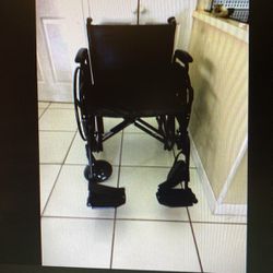 wheelchair, 20 Inch Seat, Vinyl, Regular Legs, 450 Capacity