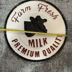 Farm Fresh Milk decorative metal sign