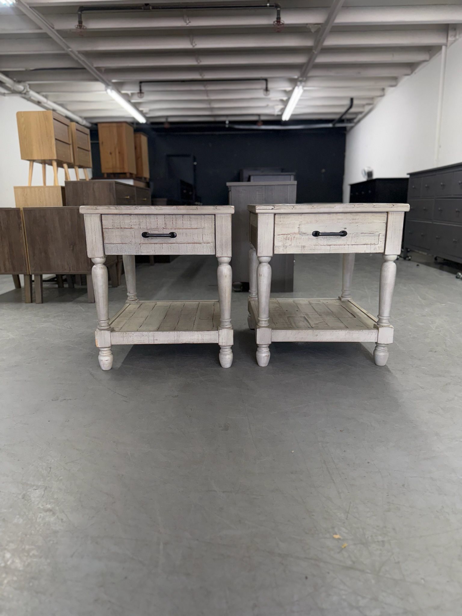 Price For Both - 2 Matching Gray Rustic Nightstands   / Nightstand Set / End Tables / Side Tables