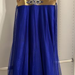 New Beautiful Royal Blue Dress Kids Size 34 