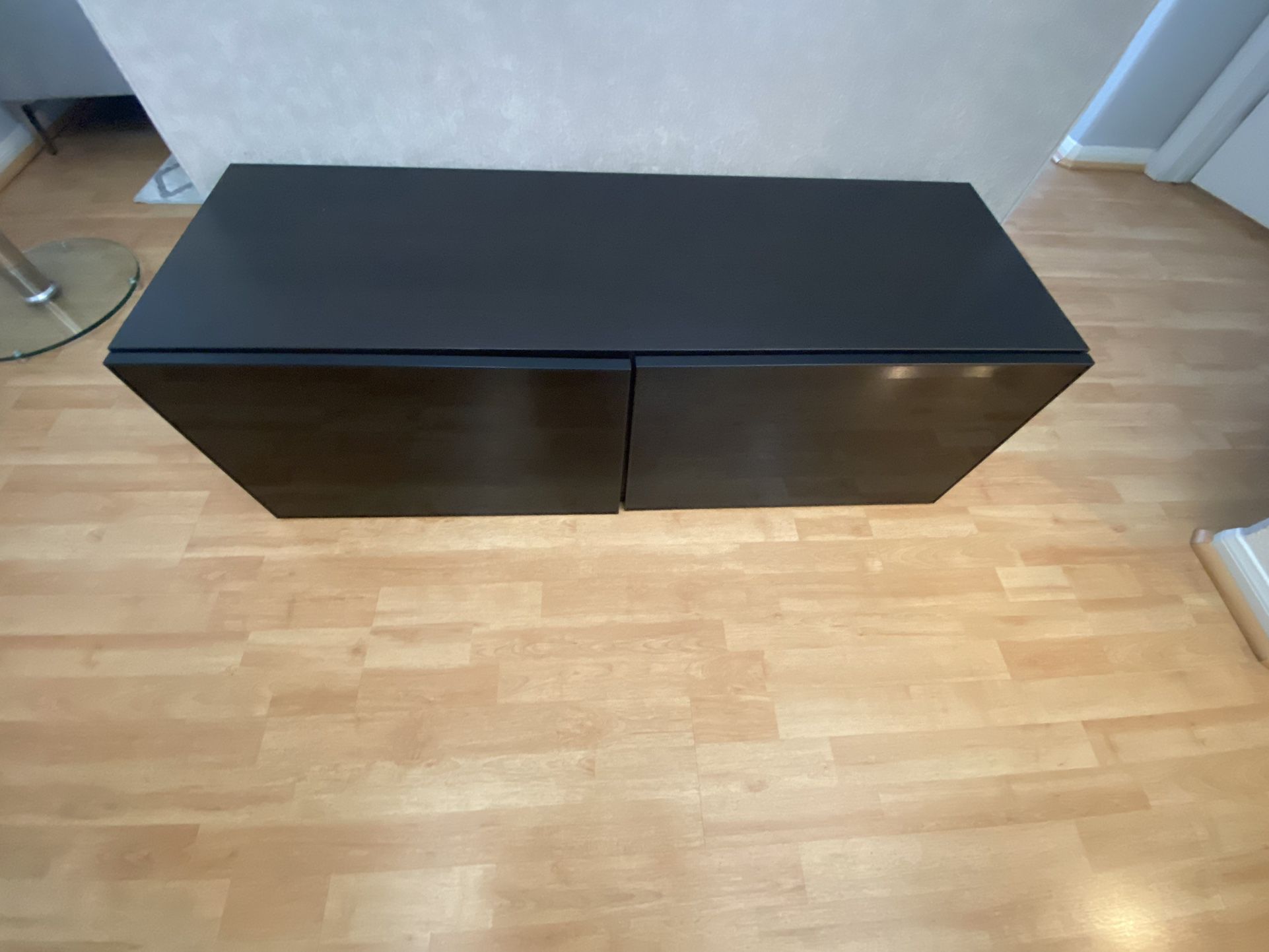 TV Stand With Glass Doors 