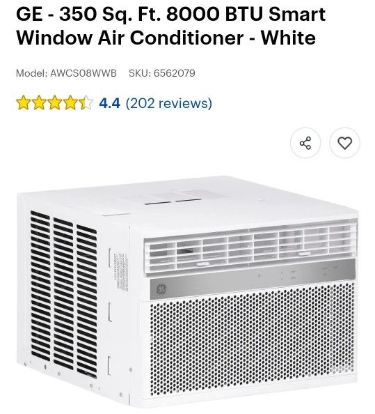 Two GE 350 Sqft 8000 BTU Smart Window Airconditioners