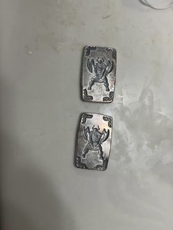 Two 5 ounce Silver Bars, both 999. Heavily antiqued, toned. Selling for blowout price of $55 an ounce, if you take both.