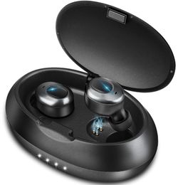 New Wireless Earbuds Ture Bluetooth Headphones Noise Isolating Wireless Headphone Bluetooth 5.0 with Built-in Micro 15H Playtime Auto Pairing Touch C