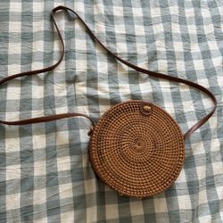 Round Wicker Purse 