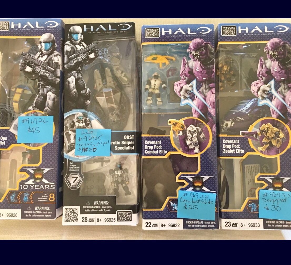 4) Halo Mega Bloks Collection Series 