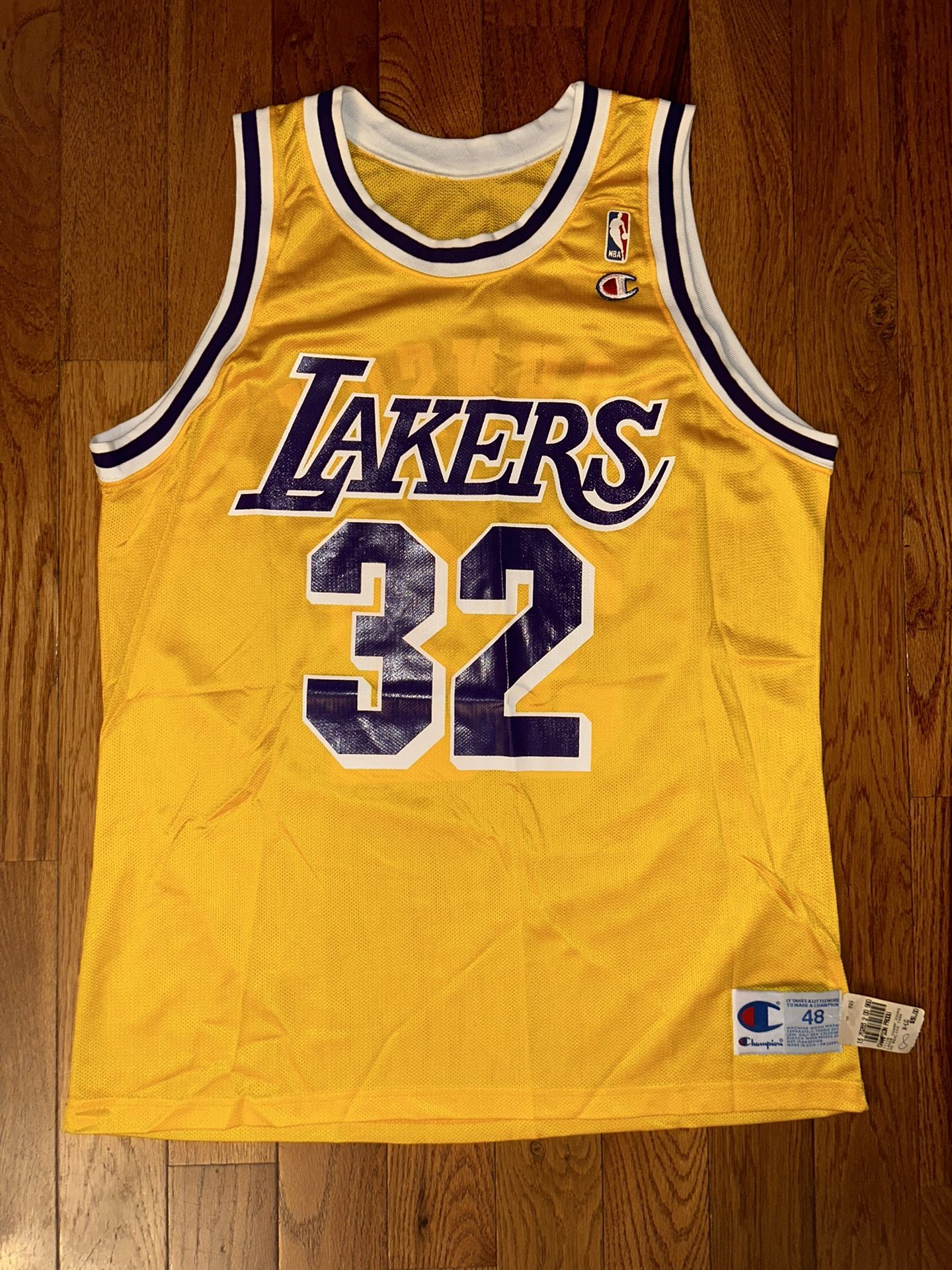Magic Johnson Los Angeles Lakers Vintage Champion Jersey Sz 48 NEW