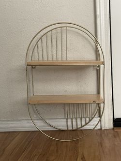Golden Round Oval Shelf