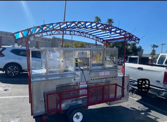 Hot dogs, tacos burgers cart