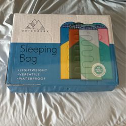 Outer Guru Sleeping Bag Lightweight, Versatile, Waterproof Yellow Blue NIB