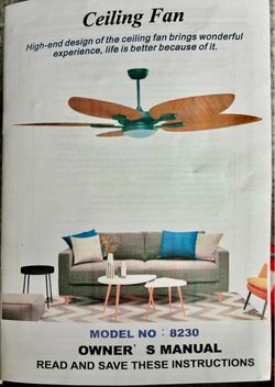 52” Tropical fan with Light and remote