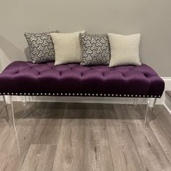 Purple Bench With Acrylic Legs