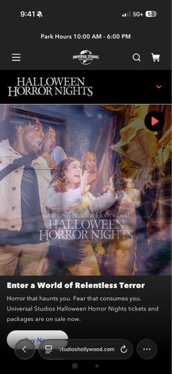 halloween horror night ticket for 09/23