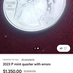 2023 p Mint Quarter With Errors