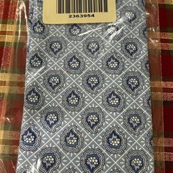 Longaberger Baskets Provincial Paisley Fabric Napkins 2 Piece Set NEW blue
