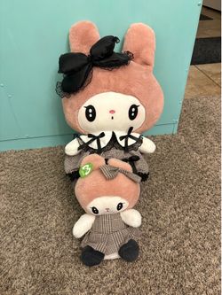 Lot of 2 Sanrio My Melody Gothic Lolita Plushes