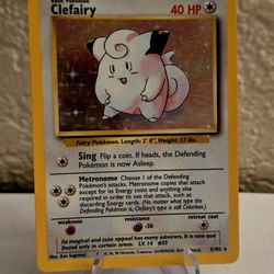 Pokémon TCG Clefairy Base Set Holo Unlimited Rare Card 5/102