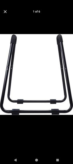 Amazon Basics Dip Bar Station, Portable Strength Training Stand for Tricep Dips & Calisthenics, Home Gym, 661 lb Weight Capacity, Black