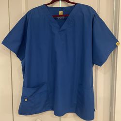 1-Royal blue Wonderwink Scrub Top 2xl