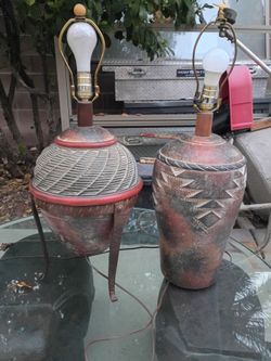 Pair of Rustic Southwestern Style Table Lamps