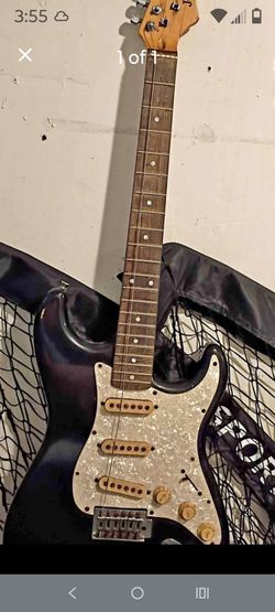 Black and white guitar