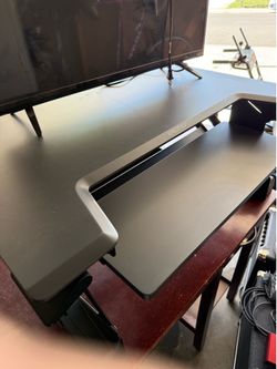 Ergotron WorkFit standing desk converter.
