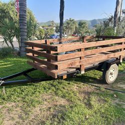 Heavy-Duty Utility Trailer w/ Wooden Sides 