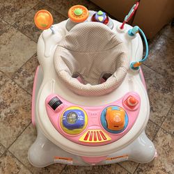 Baby walker bouncer 360 swivel Storkcraft 3-in-1 Activity Walker and Rocker with Jumping Board and Feeding Tray - Pink