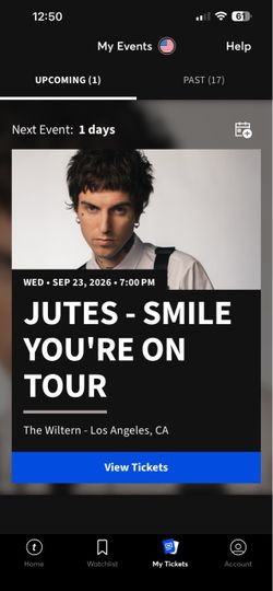 2 GA tickets for Jutes at the wiltern