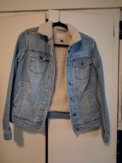 Denim jacket with sheep skin size medium