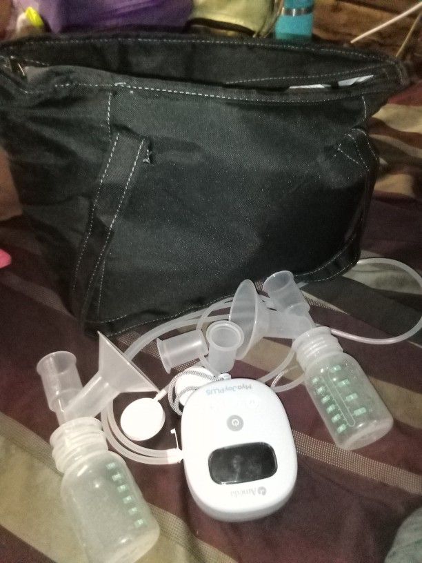 Double Electric Breast Pump. Ameda Myajoyplus With Baby Wipe Warmer