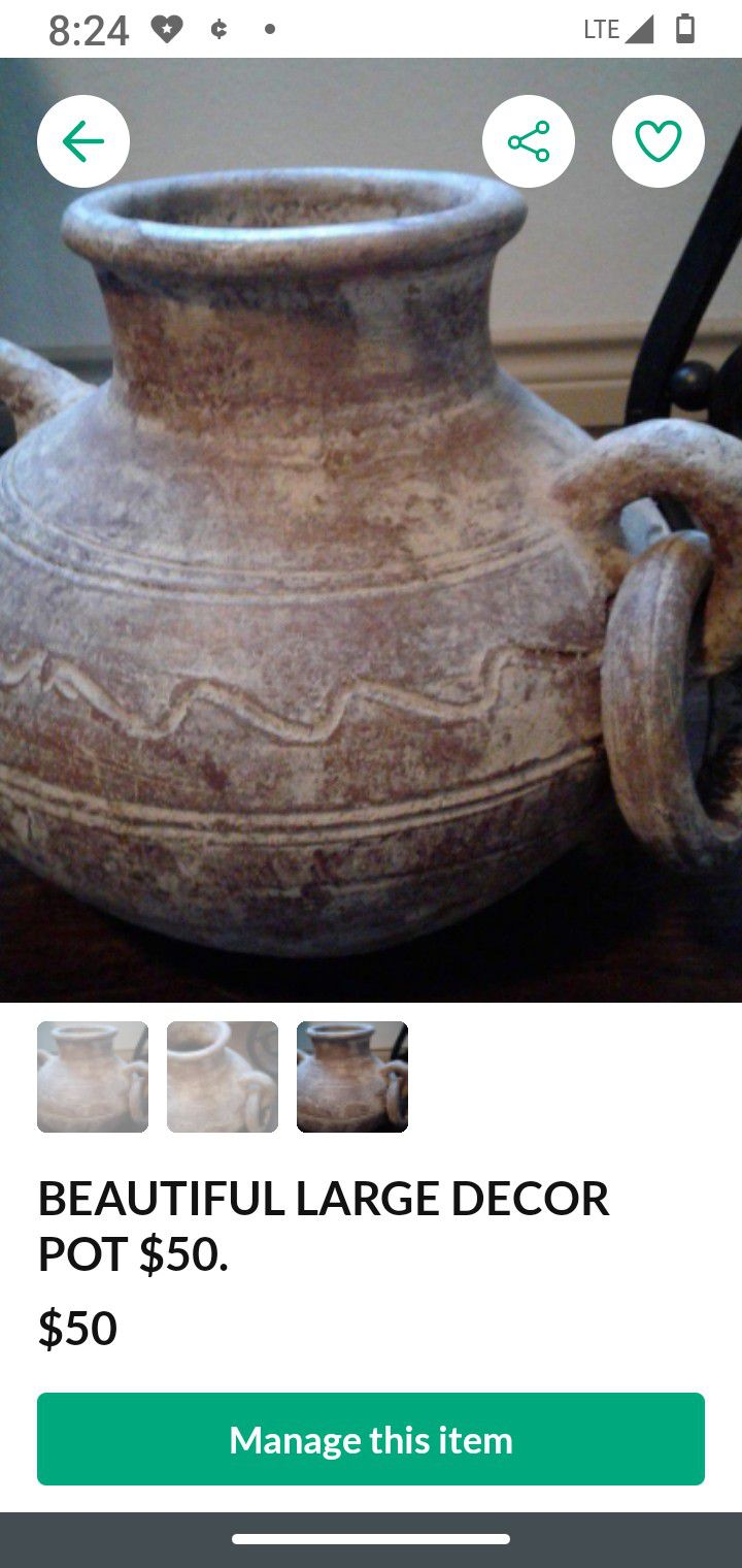 BRAND NEW - VERY LARGE DECOR POT $50. FIRM !!