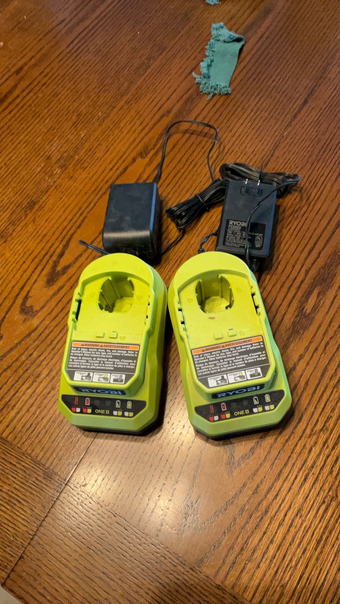 2 Ryobi One+ 18v Charging Stations