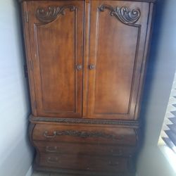 Solid Wood Ashley Armoire & Tall Dresser