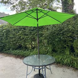 Patio Glass Table & Umbrella 