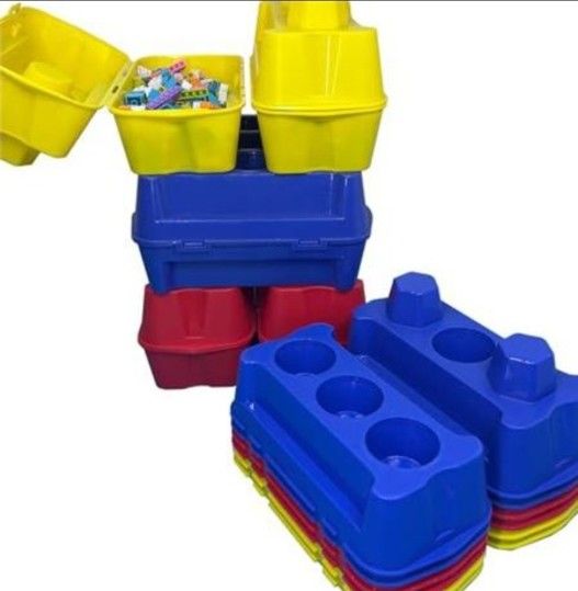 *NEW* 12 Pk Colorful Stackable Storage Bins