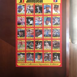 Jimmy Dean 1991 Collectors Signature Edition Uncut Baseball Card Sheet