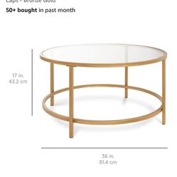 Gold/glass Coffee Table 