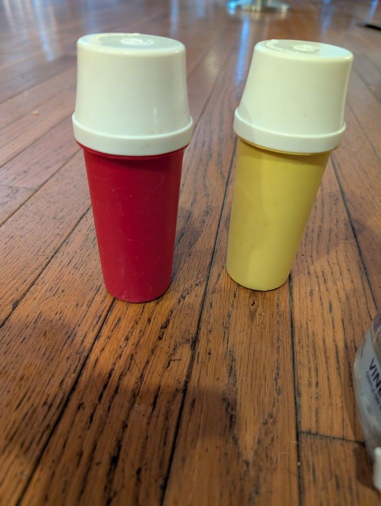 Vintage Tupperware Ketchup And Mustard Dispensers OBO
