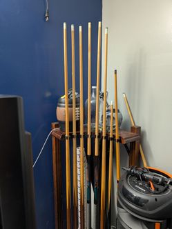 Pool cue w/ rack