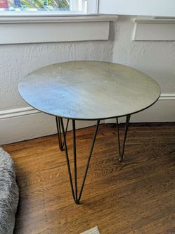 West Elm Mid-Century Hairpin Brass Side Table (20 inches)