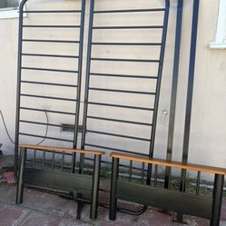 futon, speaker boxes, tvs