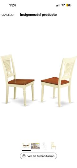Wood Dining Chairs Set of 2